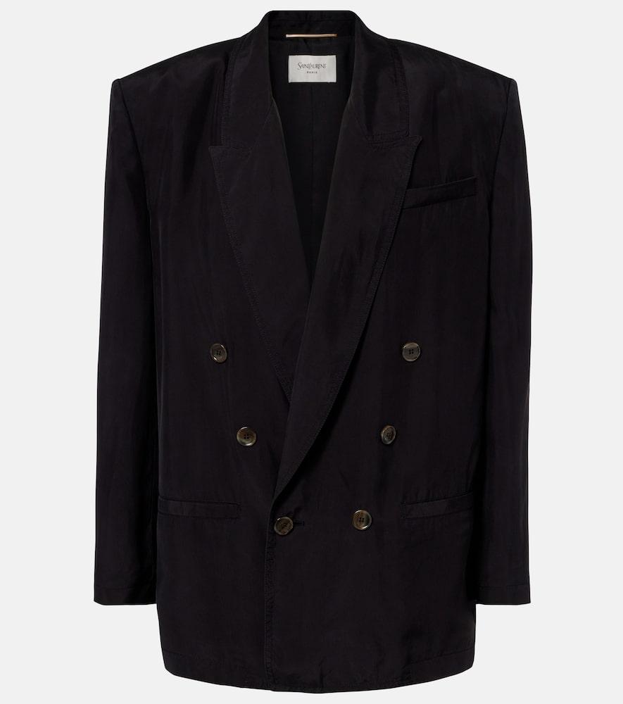 saint laurent double-breasted silk blazer