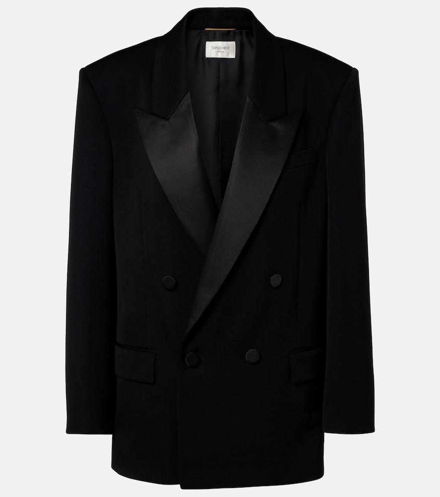 saint laurent double-breasted wool blazer