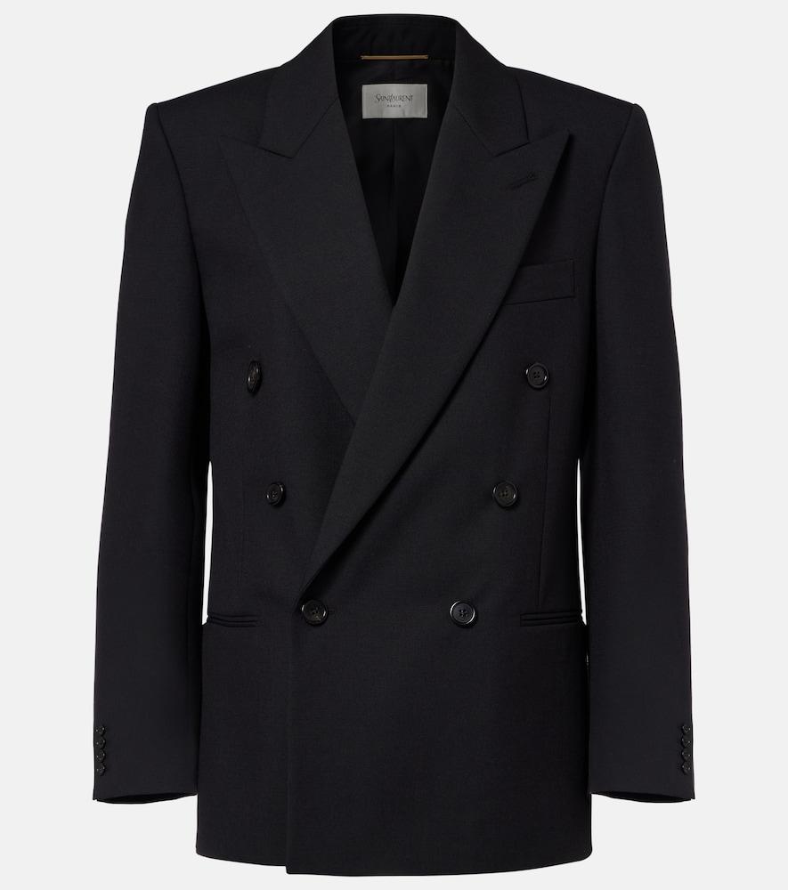 saint laurent double-breasted wool blazer