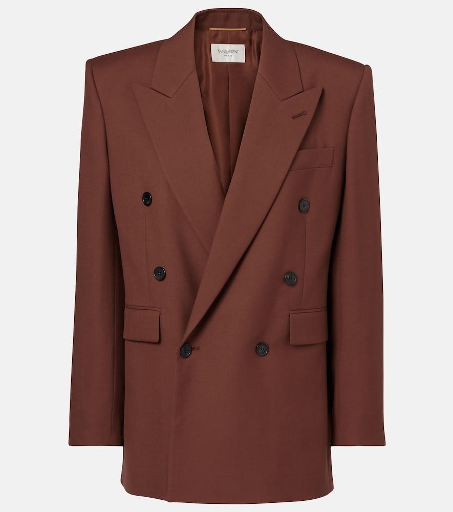 saint laurent double-breasted wool gabardine blazer
