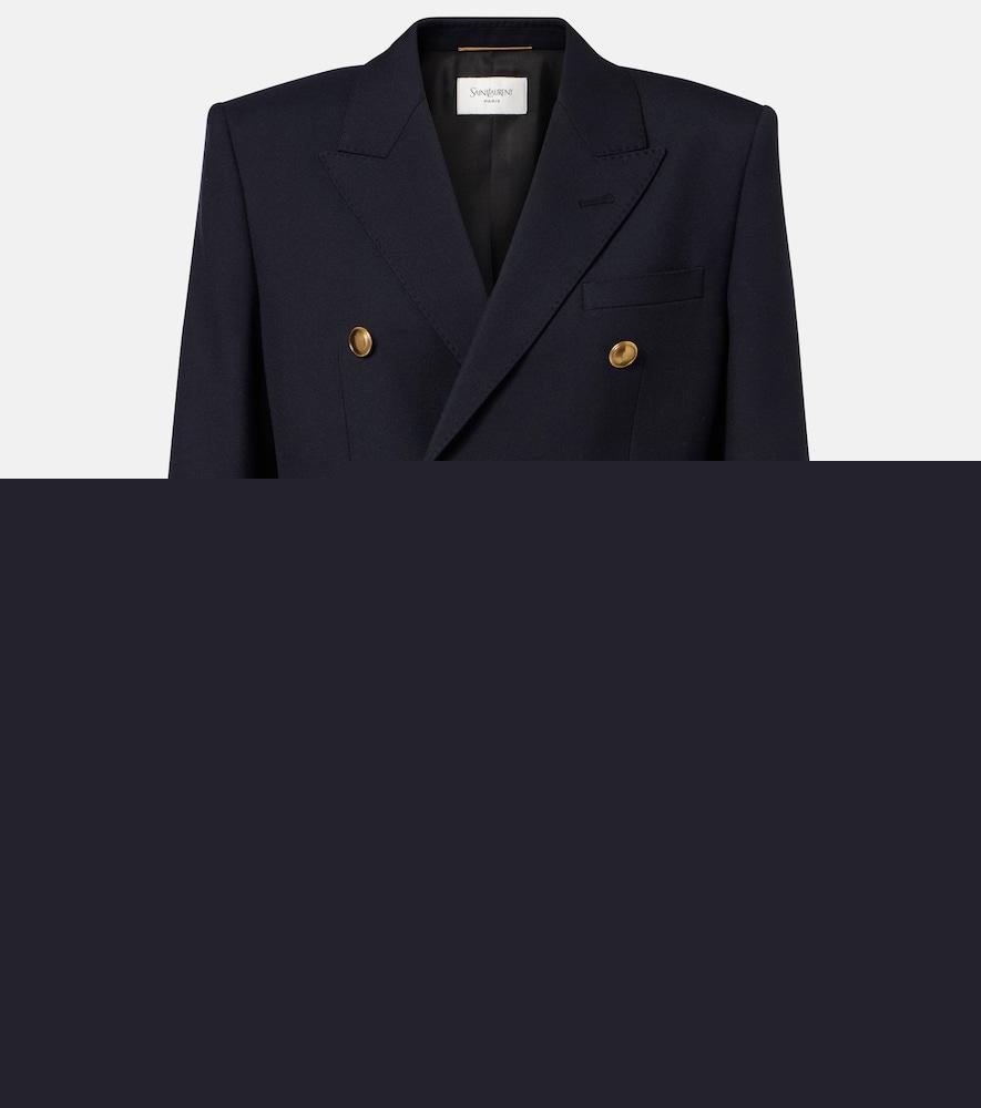 saint laurent double-breasted wool gabardine blazer