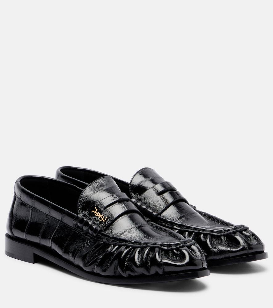saint laurent eel leather penny loafers