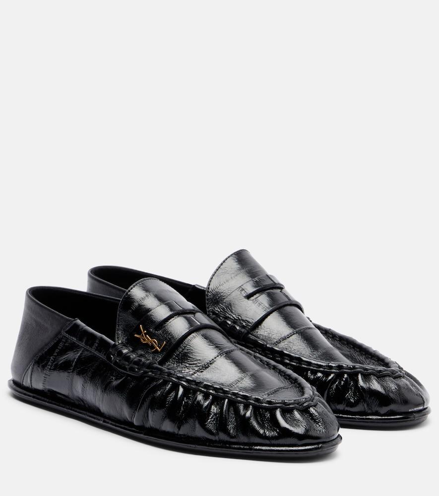 saint laurent eel leather penny loafers