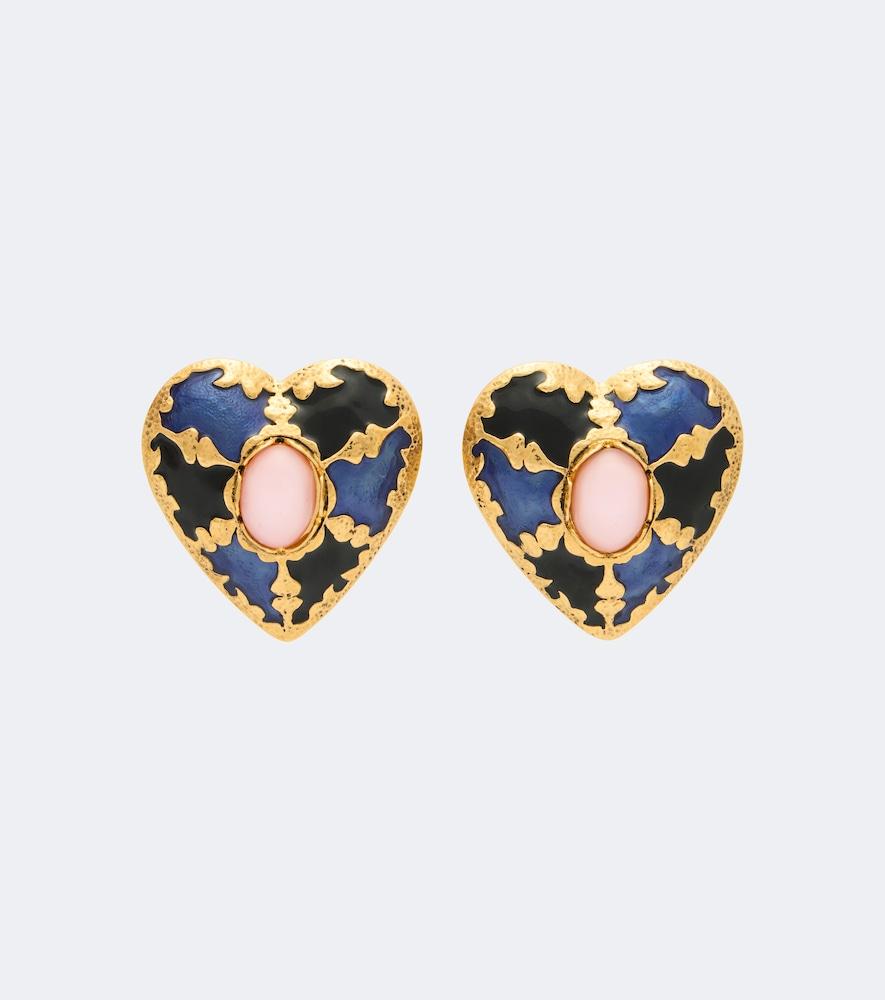 saint laurent embellished clip-on earrings