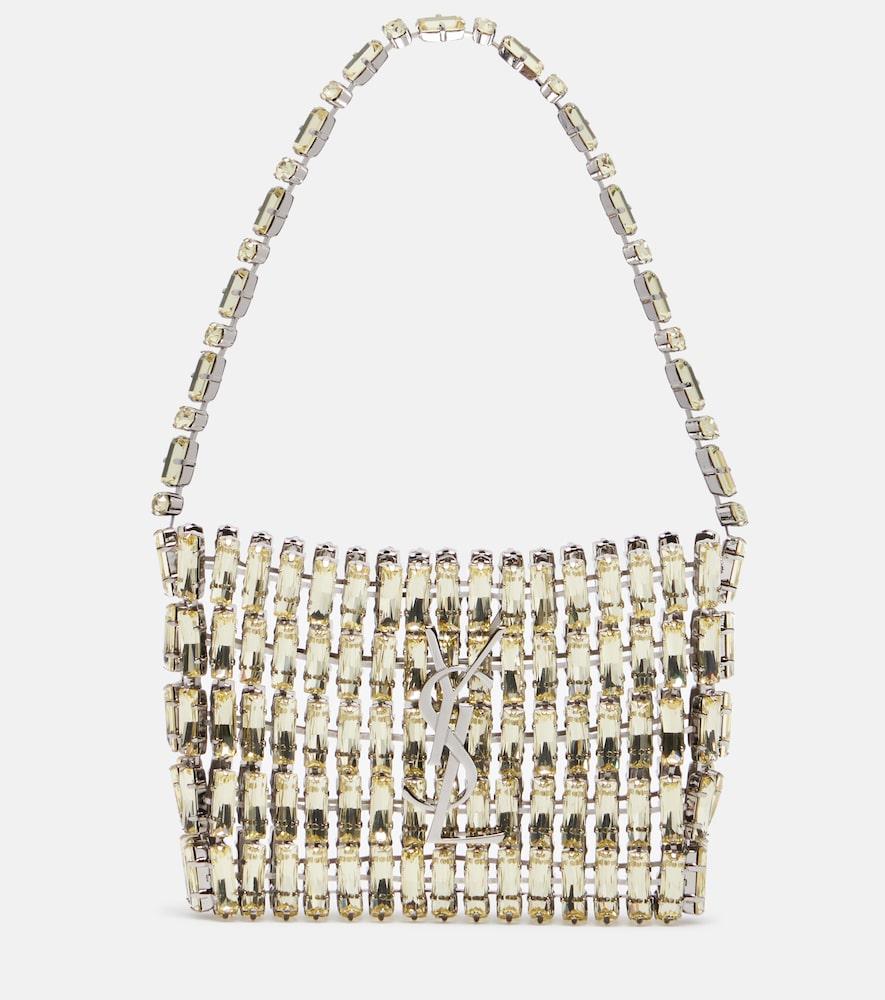 saint laurent evening micro embellished top-handle bag