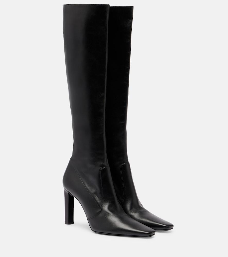 saint laurent francoise 95 leather knee-high boots