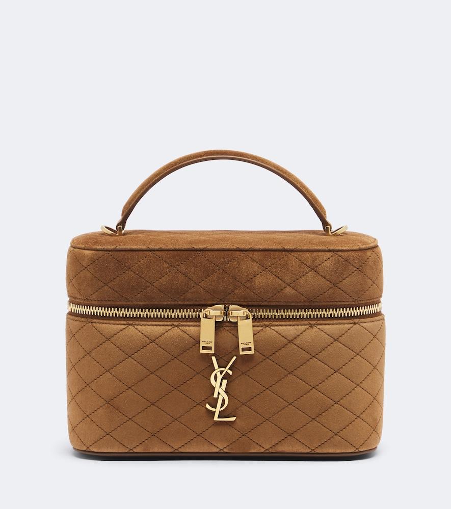 saint laurent gaby large suede vanity bag