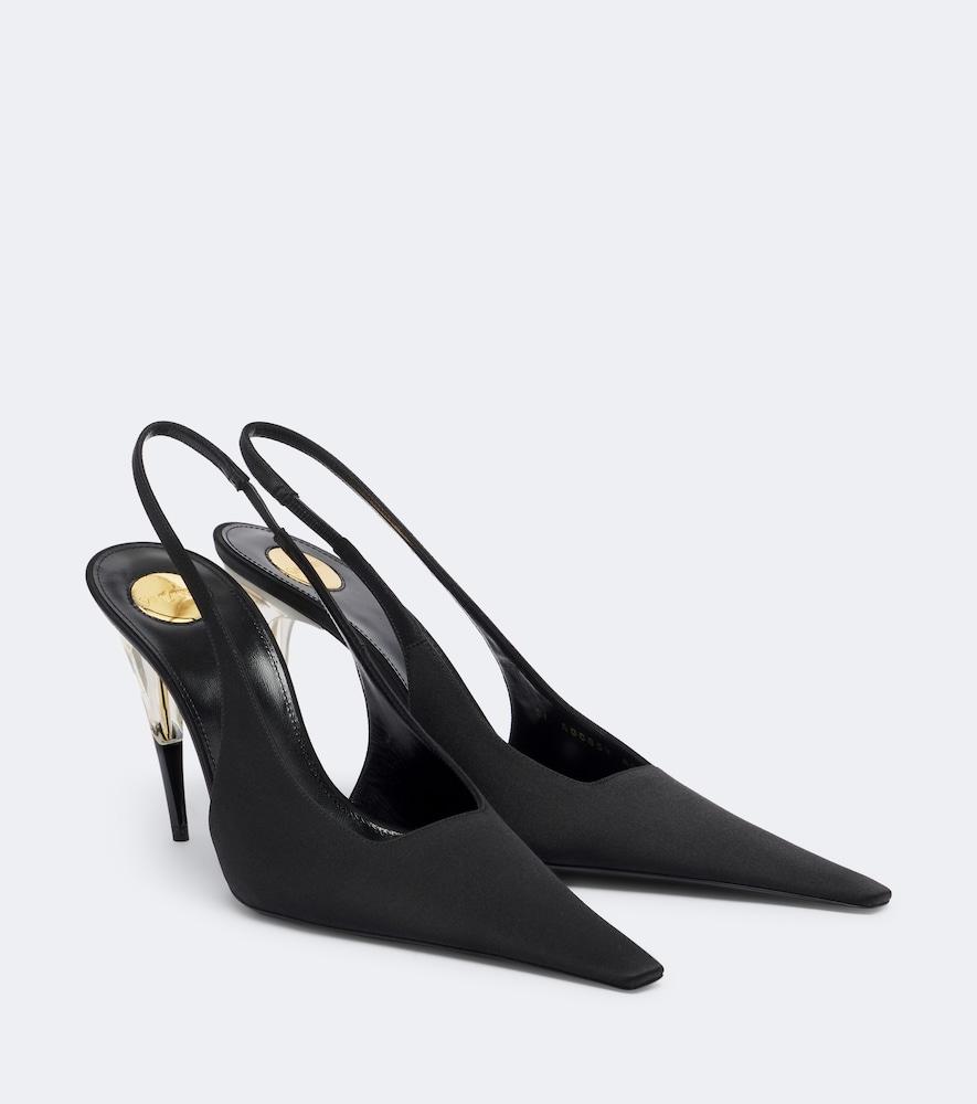 saint laurent goya satin slingback pumps