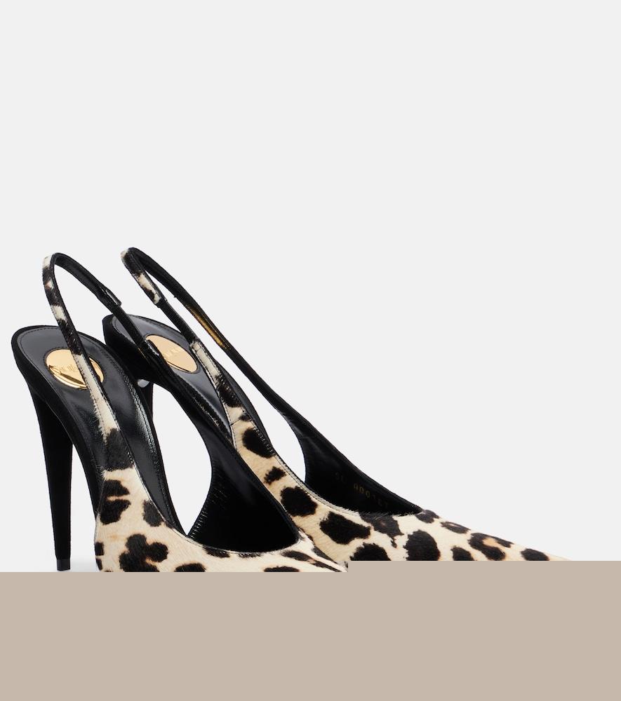 saint laurent guermantes calf hair slingback pumps
