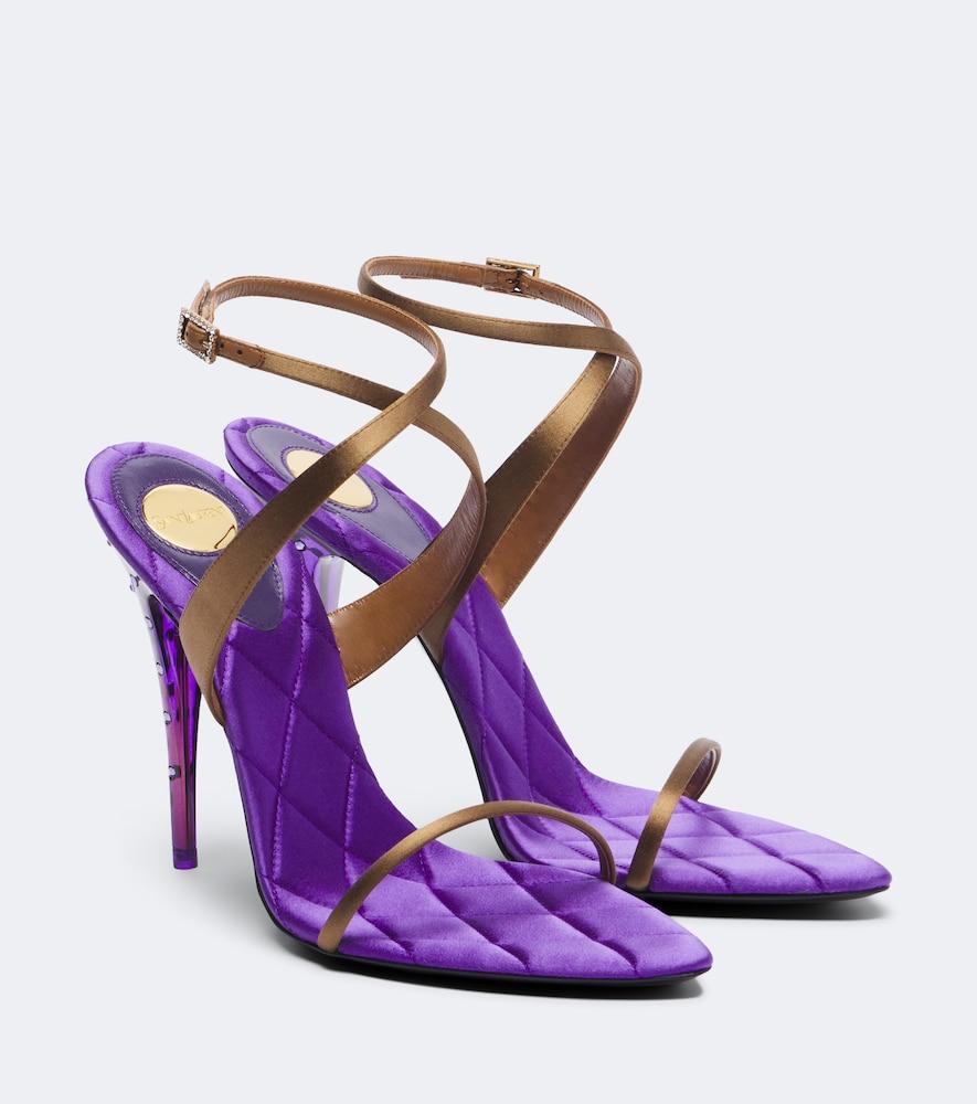 saint laurent ivresse embellished quilted satin sandals