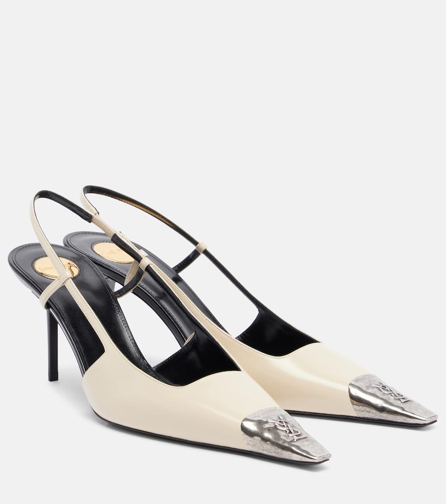 saint laurent jeanne leather slingback pumps