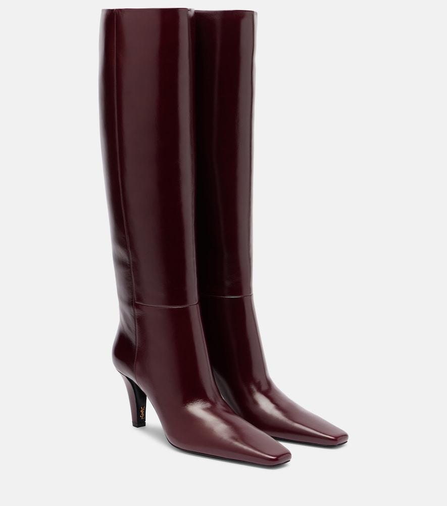 saint laurent jill 75 leather knee-high boots