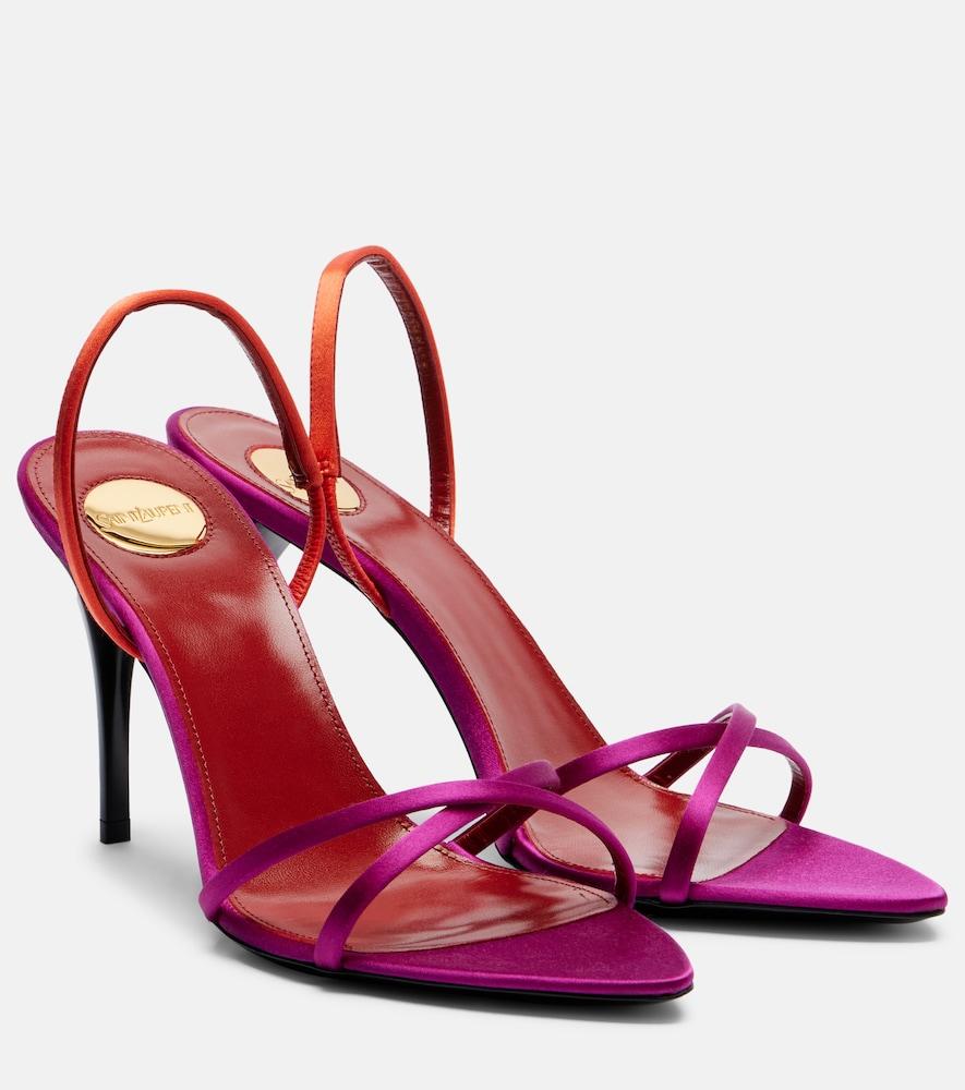 saint laurent justify crêpe satin slingback sandals