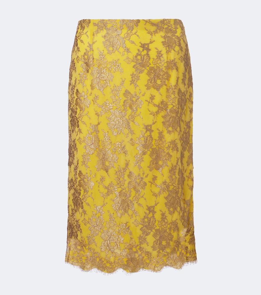 saint laurent lace pencil skirt