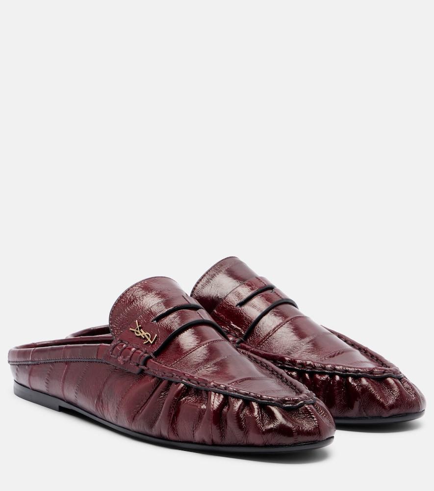 saint laurent le loafer eel leather mules