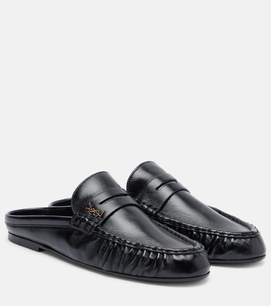 saint laurent le loafer leather mules