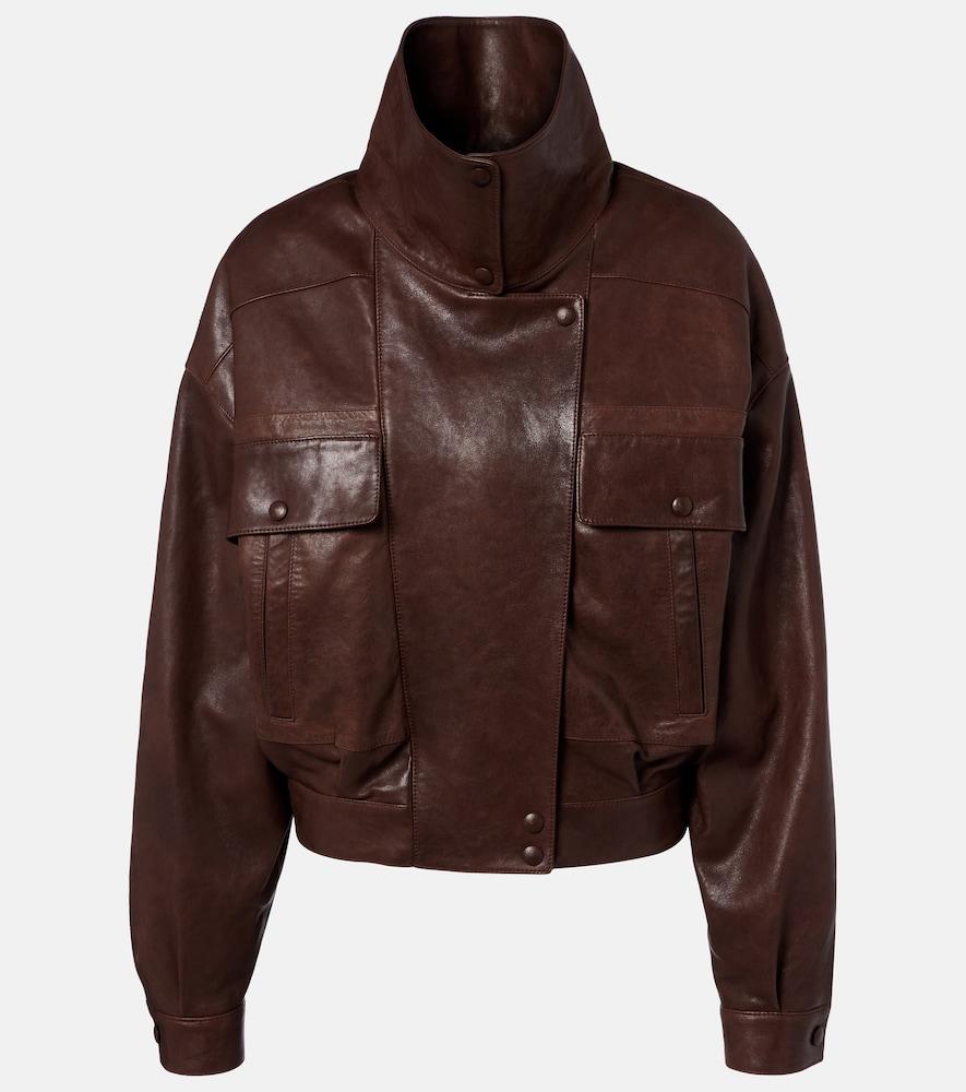 saint laurent leather bomber jacket