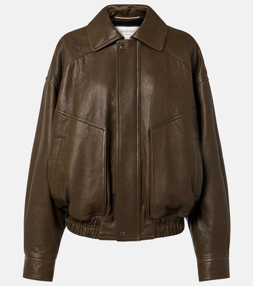 saint laurent leather bomber jacket