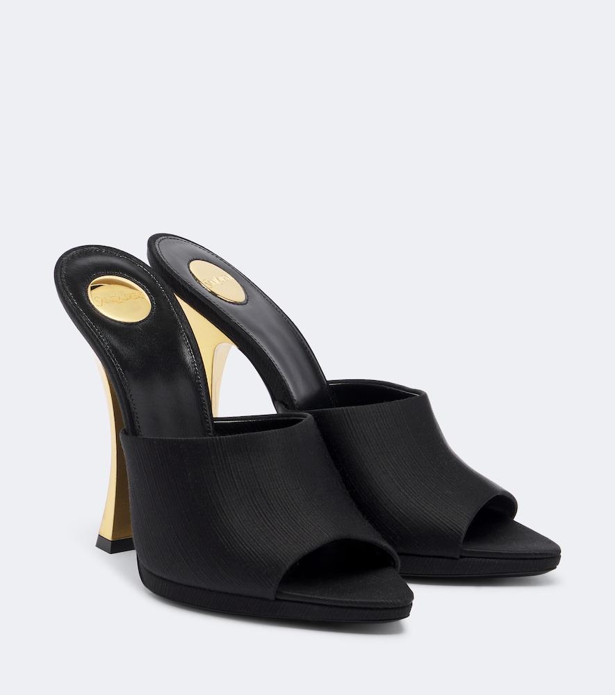 saint laurent leon satin mules