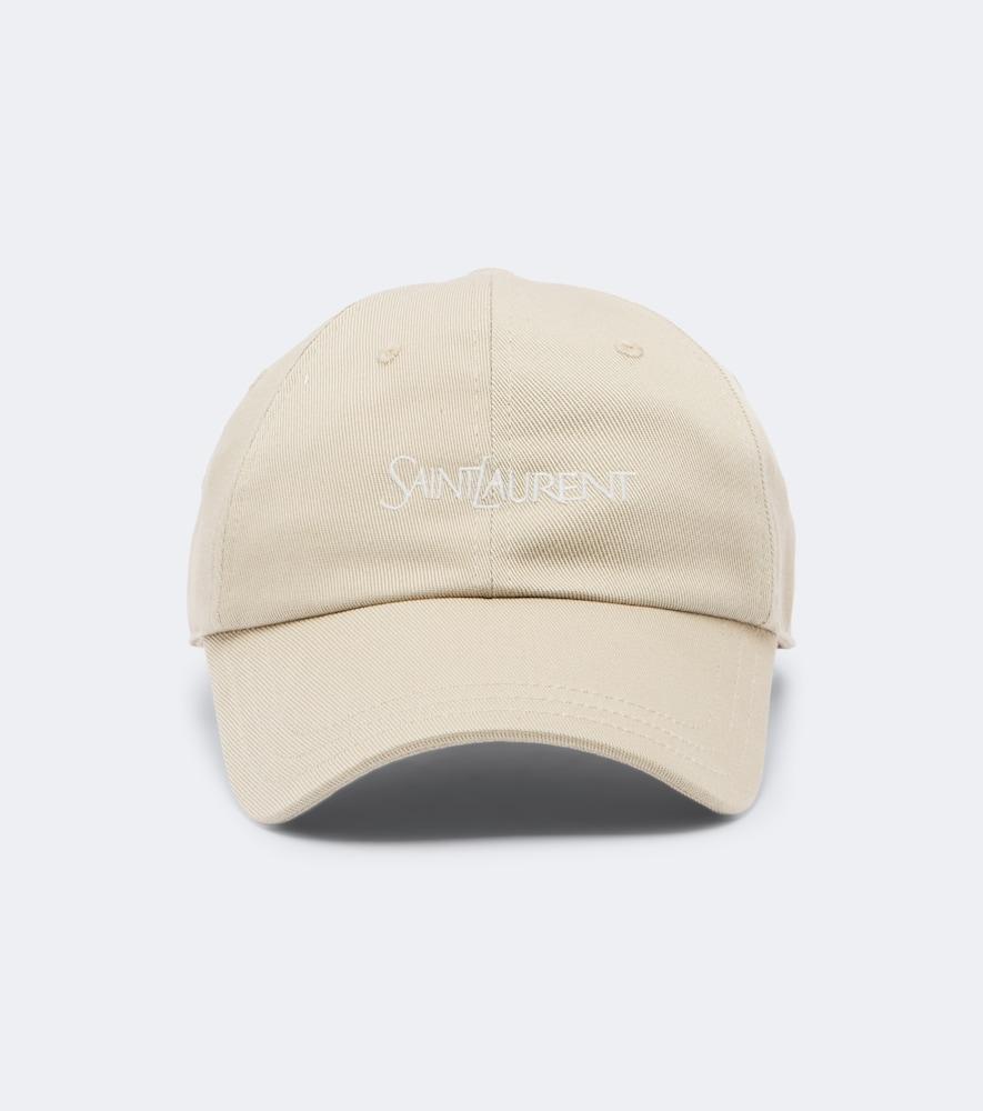 saint laurent logo cotton gabardine baseball cap