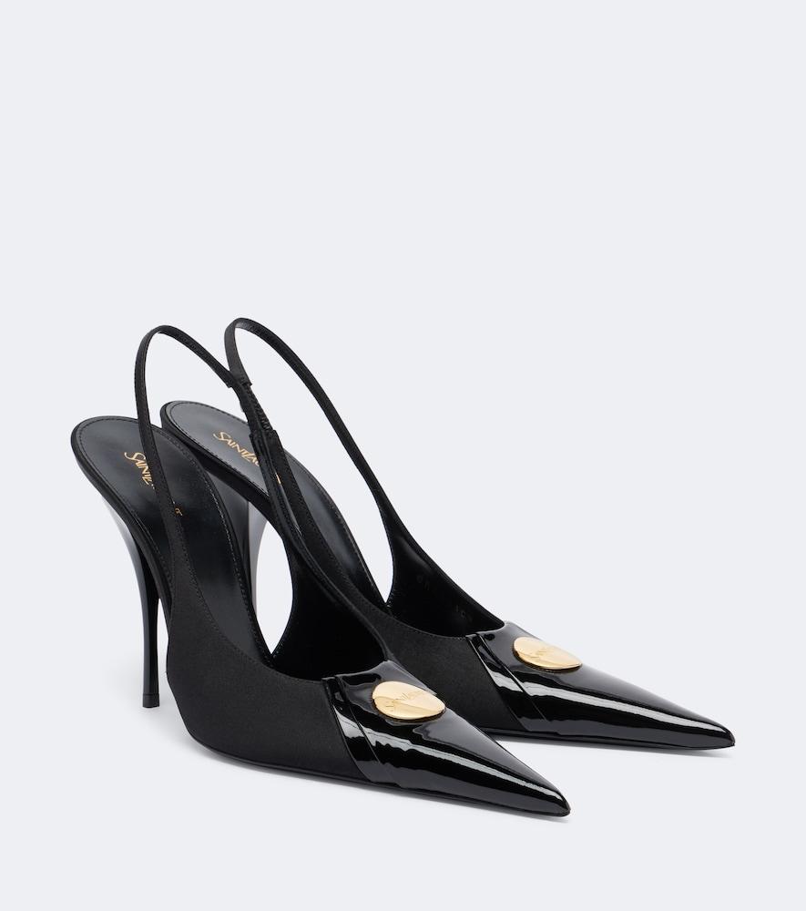 saint laurent louis satin slingback pumps