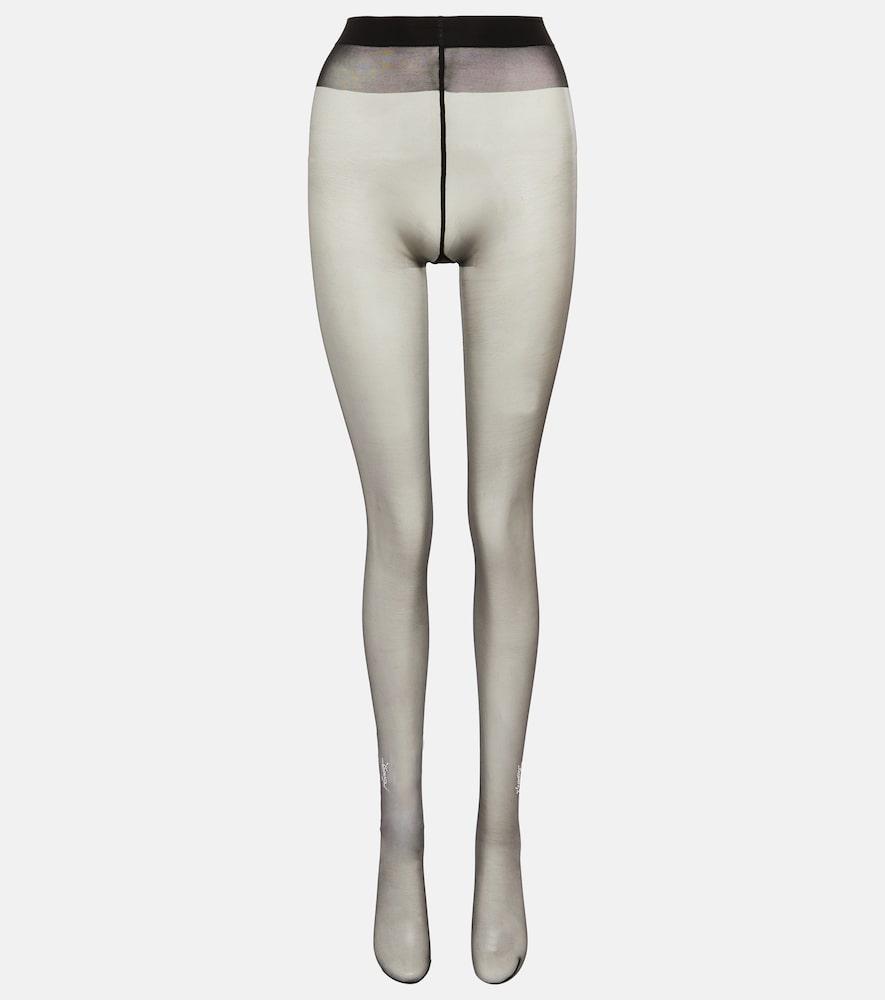 saint laurent monogram crystal-embellished tights