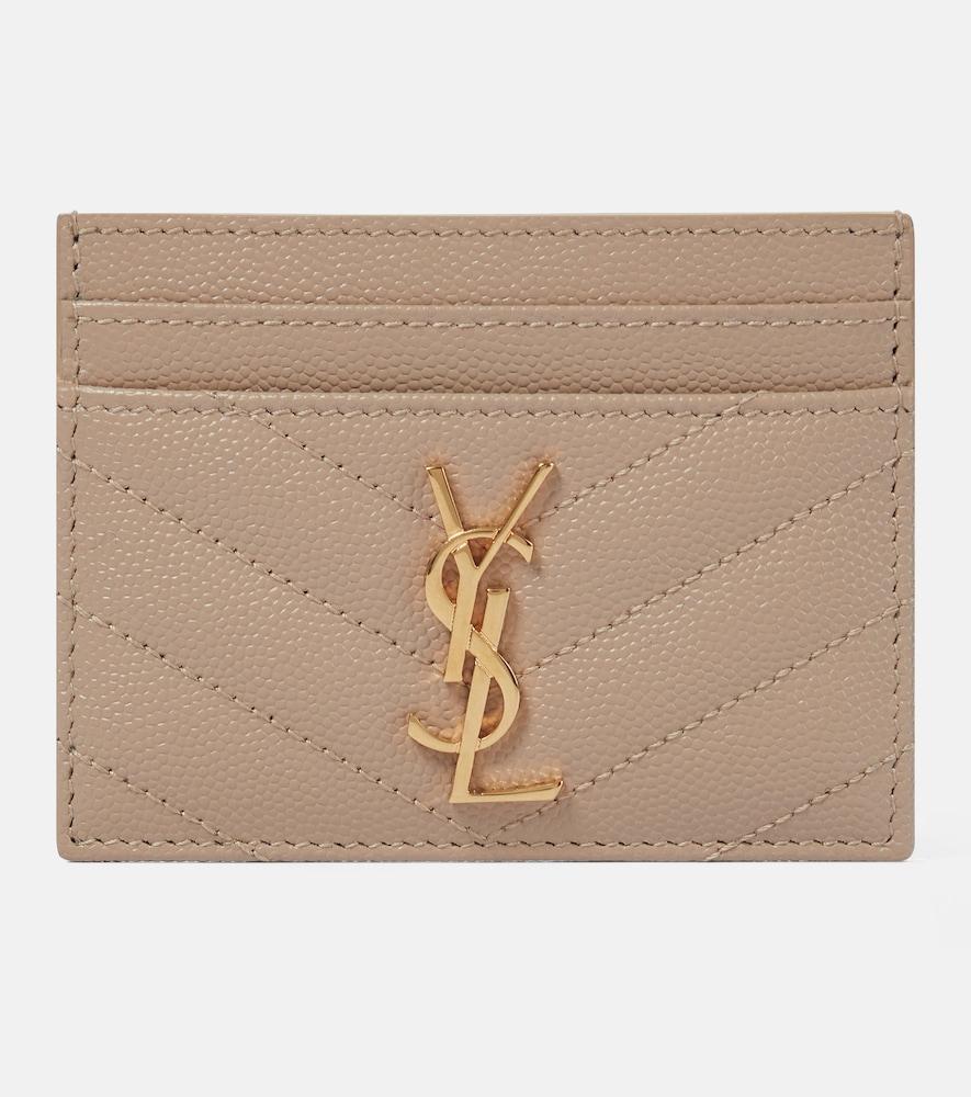 saint laurent monogram leather card holder