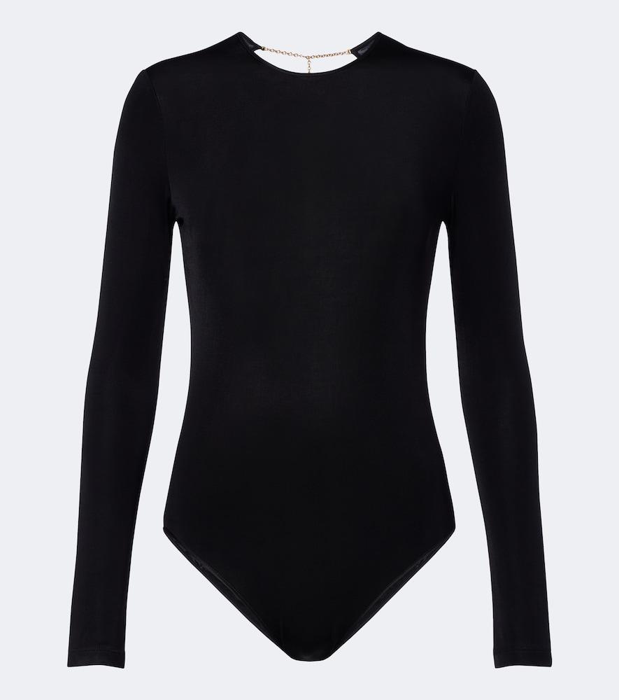saint laurent open-back jersey bodysuit