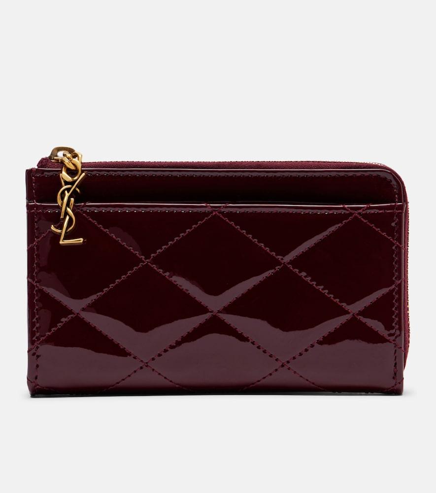 saint laurent paris fragments patent leather card holder