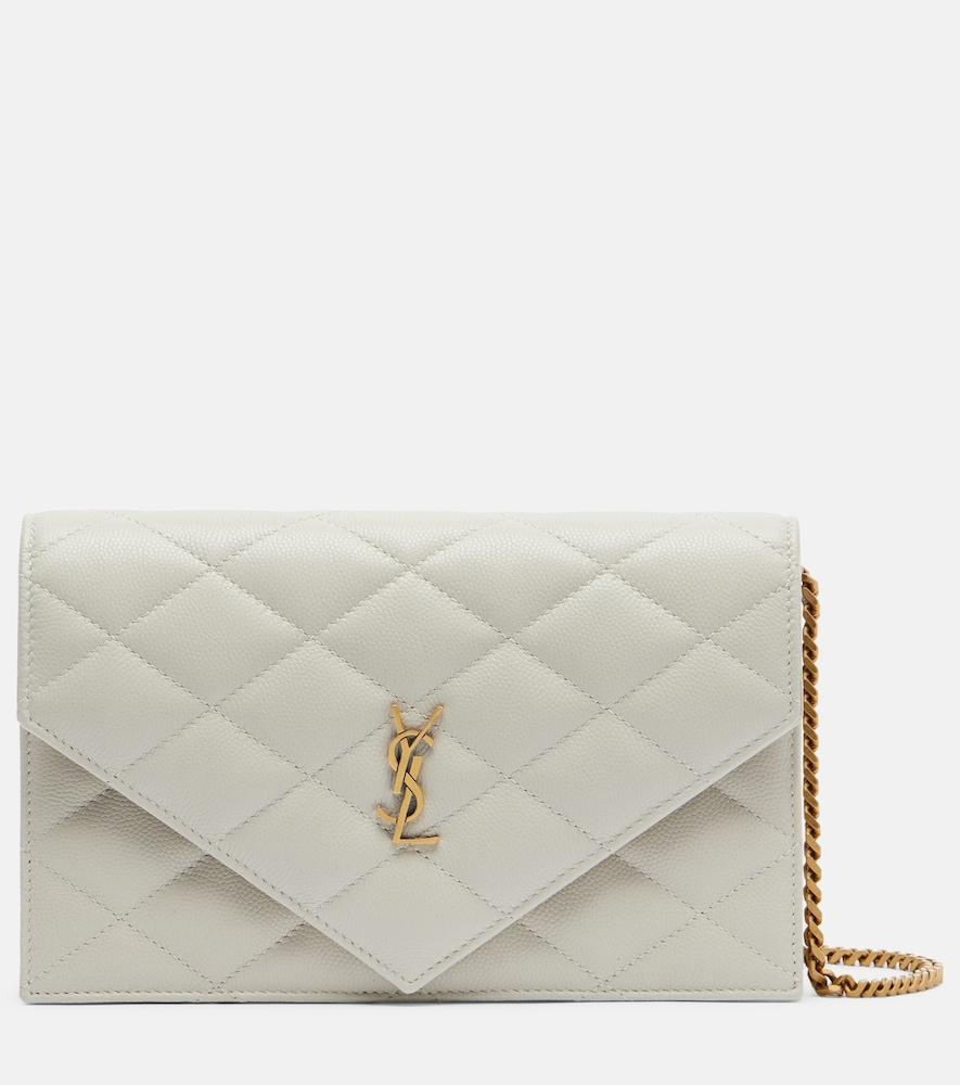 saint laurent paris leather wallet on chain