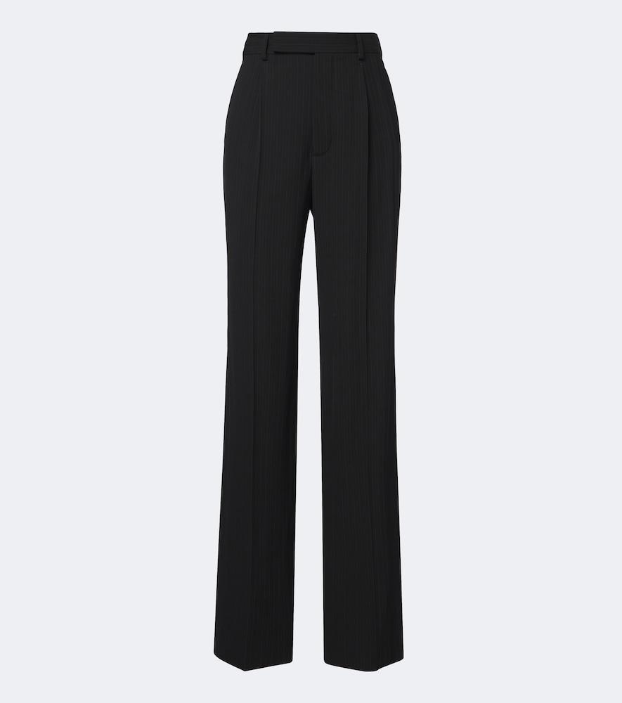 saint laurent pinstripe wool-blend straight pants