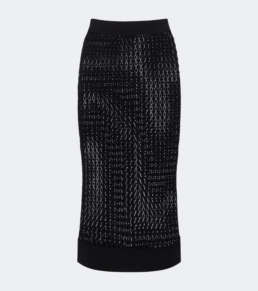 saint laurent pointelle pencil skirt