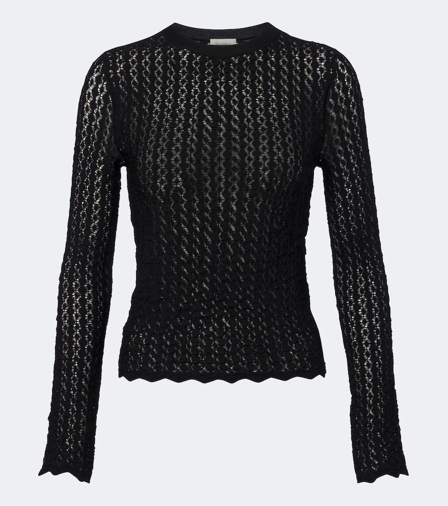 saint laurent pointelle top