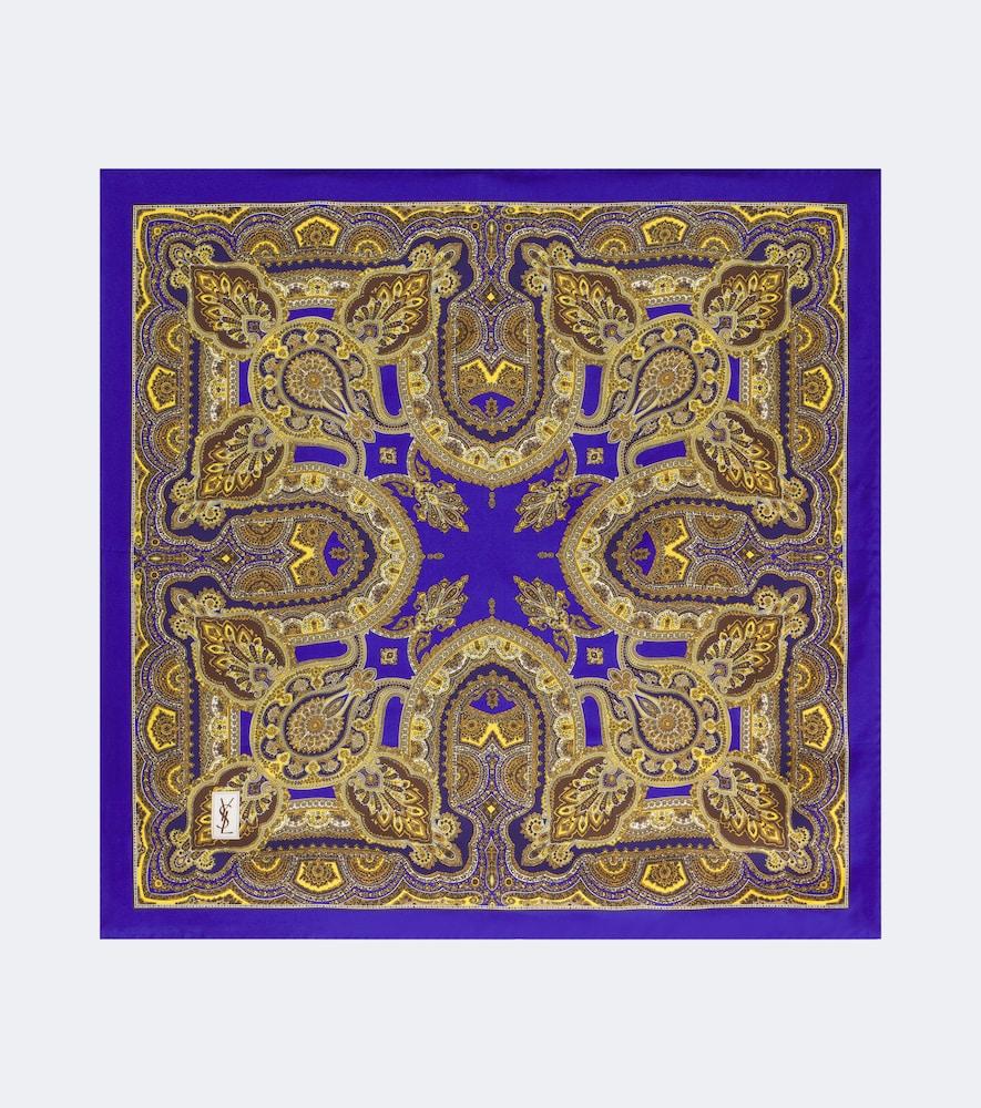 saint laurent printed silk scarf