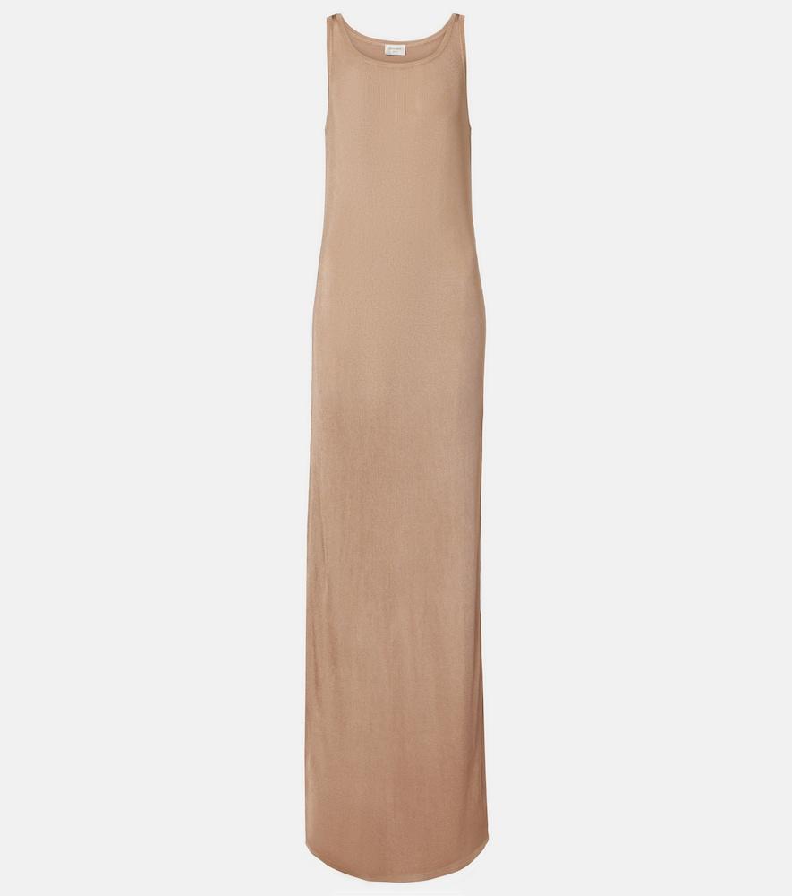 saint laurent ribbed-knit maxi dress