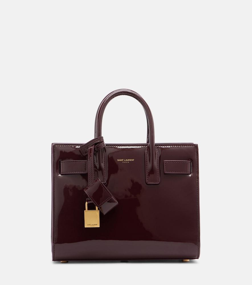 saint laurent sac de jour nano patent leather tote bag