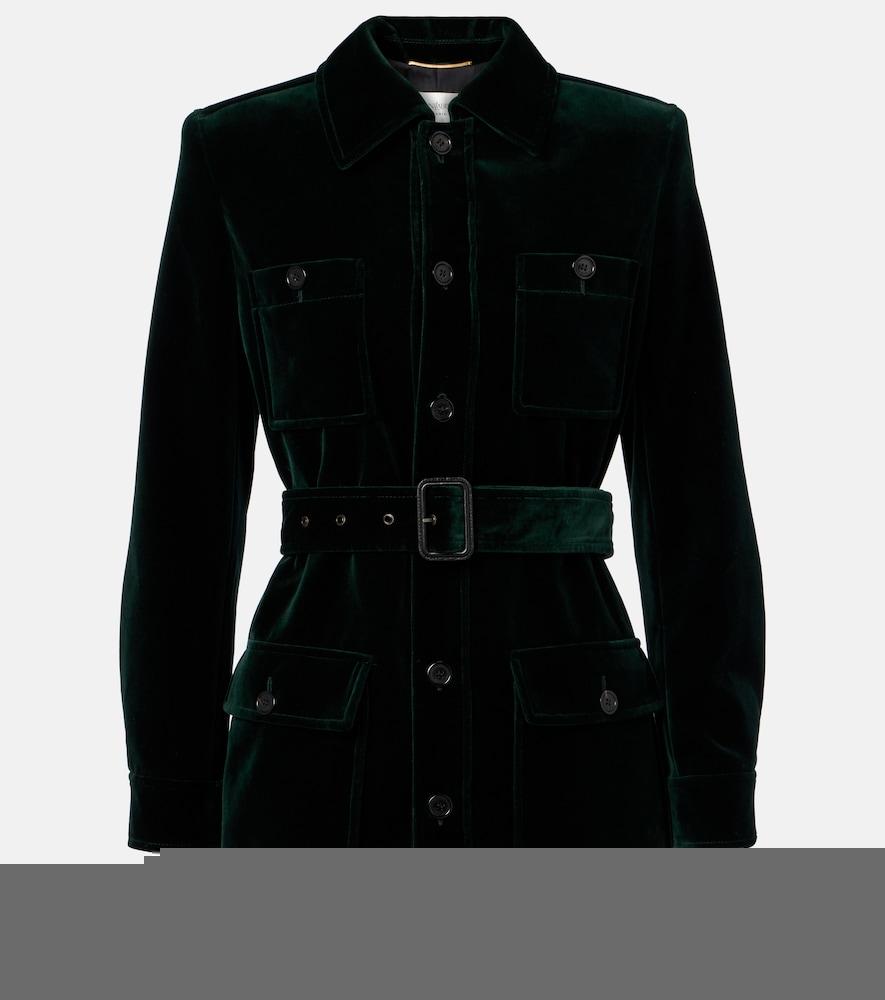 saint laurent saharienne cotton velvet jacket