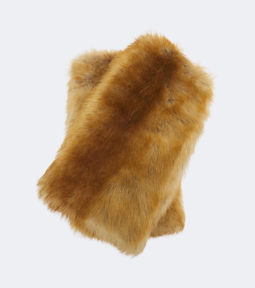 saint laurent shearling hand muffs