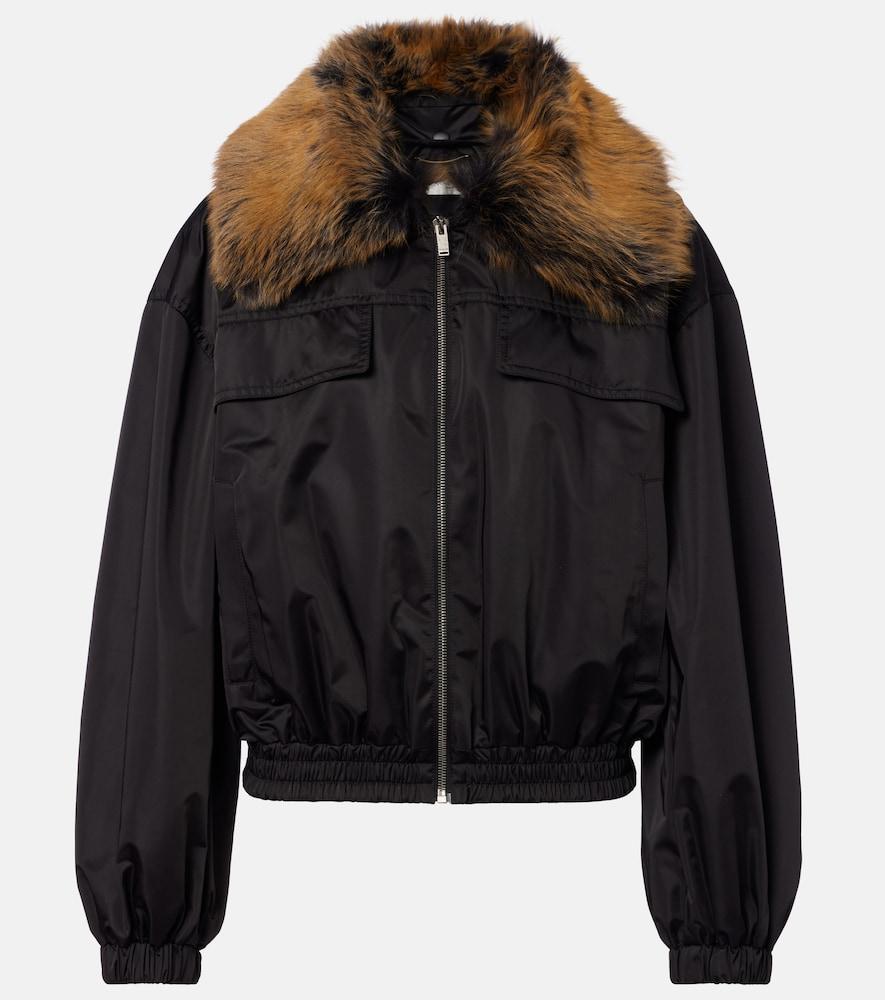 saint laurent shearling-trimmed blouson jacket