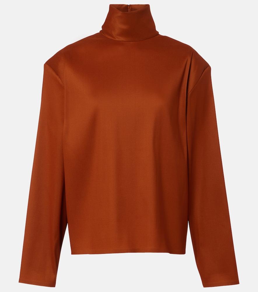 saint laurent silk-blend top