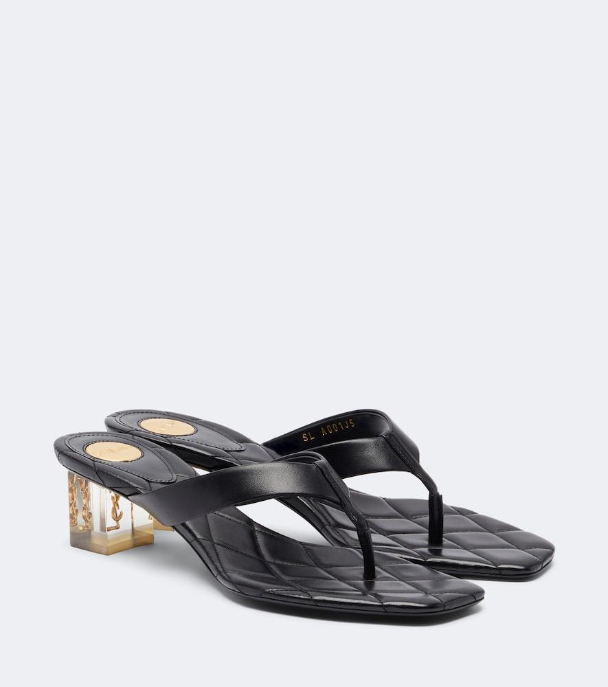 saint laurent sip cassandre leather thong sandals