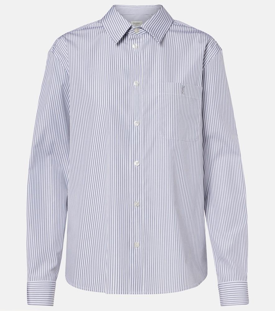 saint laurent striped cotton poplin shirt