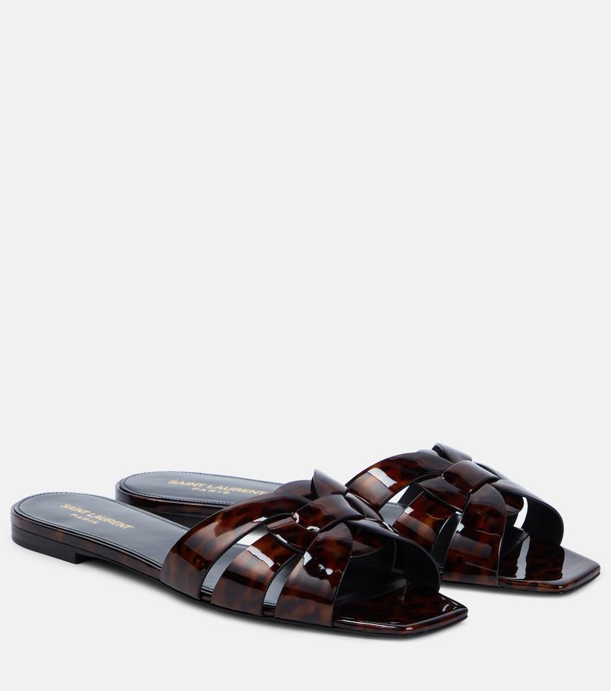 saint laurent tribute 05 leopard-print leather flats