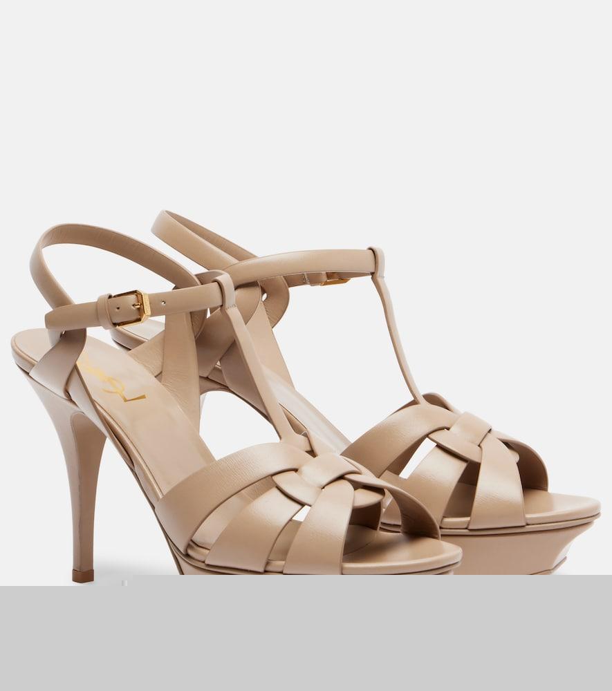 saint laurent tribute 105 leather platform sandals