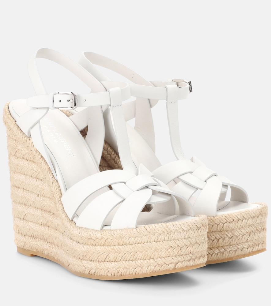 saint laurent tribute 130 leather espadrilles