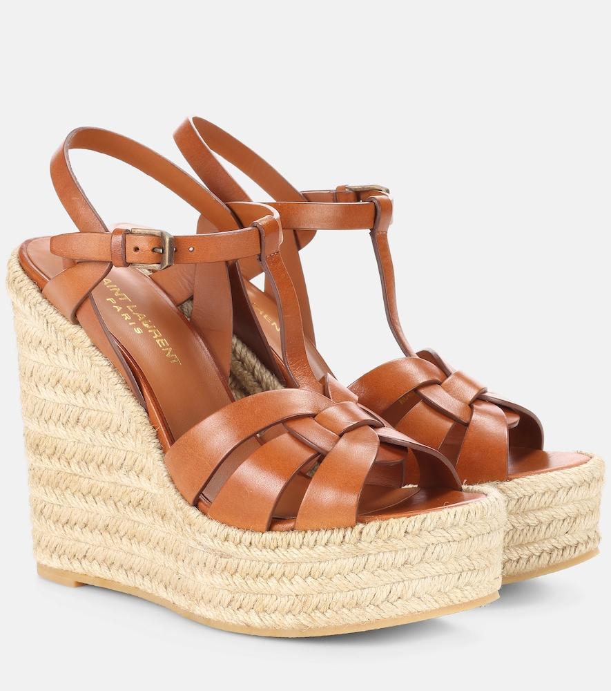 saint laurent tribute 130 leather espadrilles