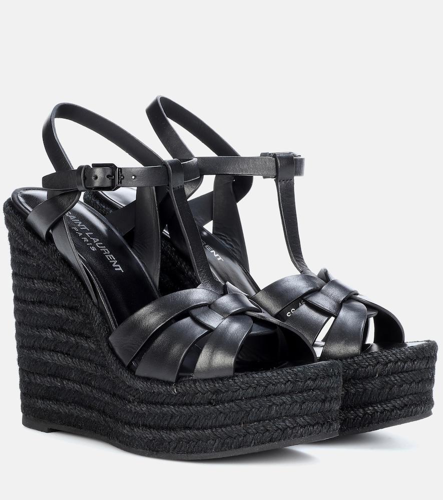 saint laurent tribute 130 leather espadrilles