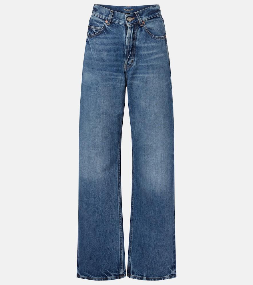 saint laurent v-waist wide-leg jeans