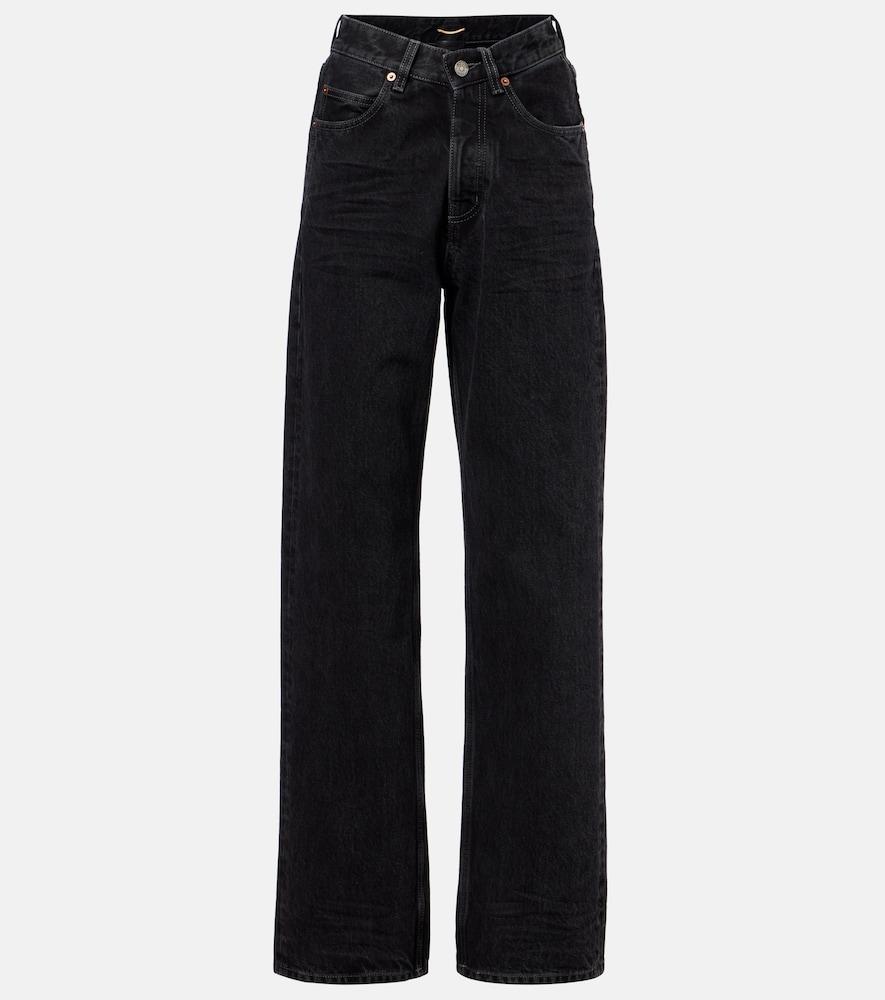 saint laurent v-waist wide-leg jeans