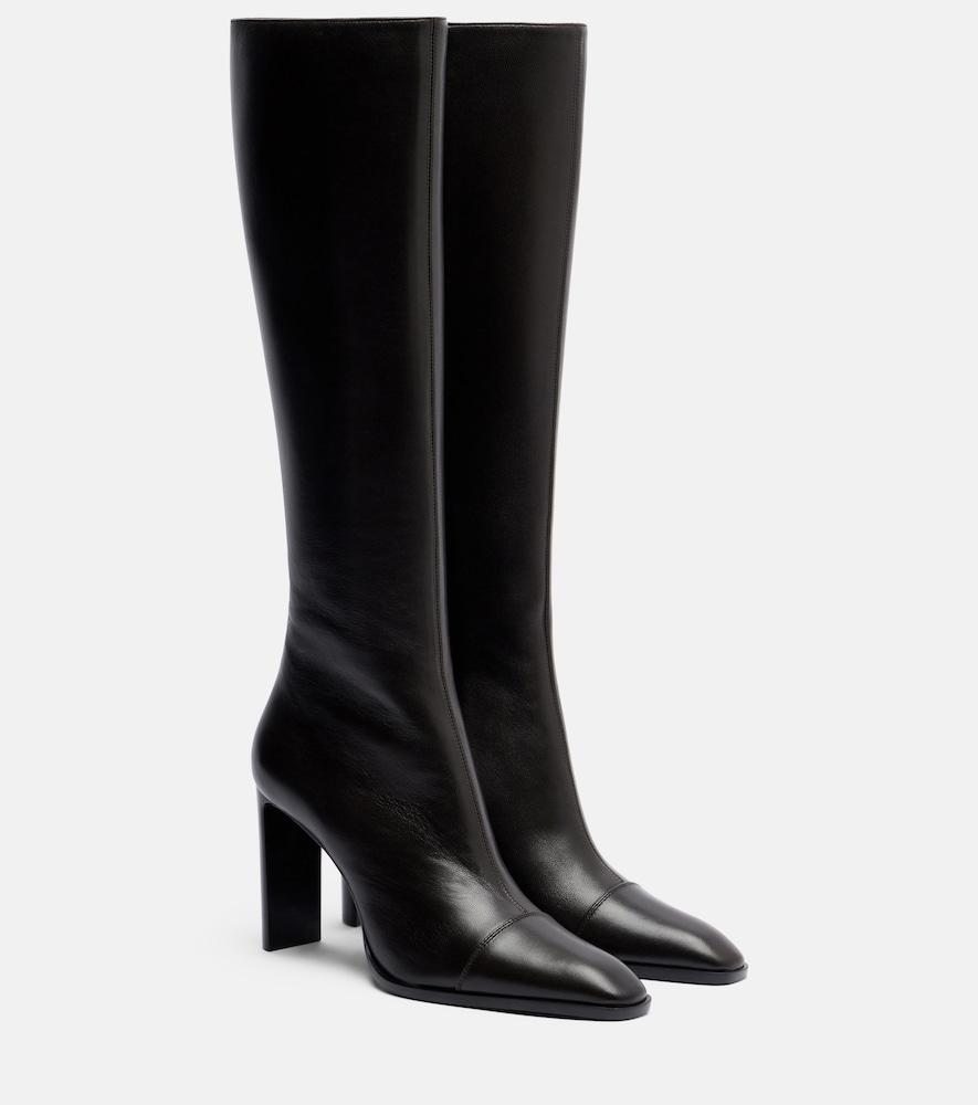 saint laurent venetia leather knee-high boots